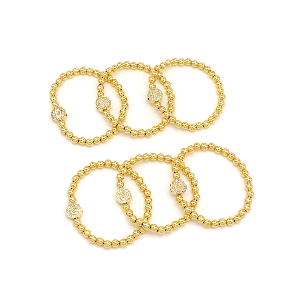 Handmade Customizable 4mm / 6mm Brass Beads Bracelet