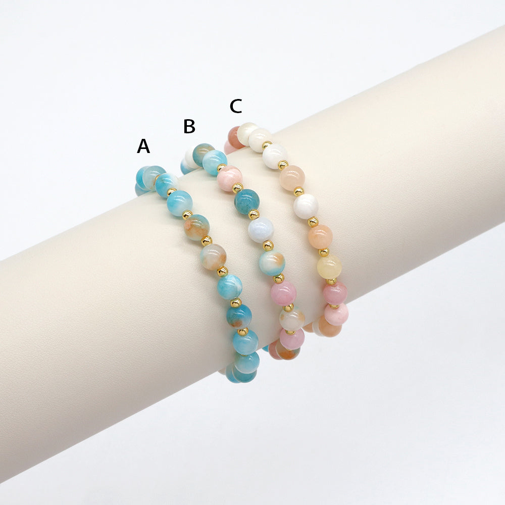 Handmade Customizable Natural Stone Beads Bracelet