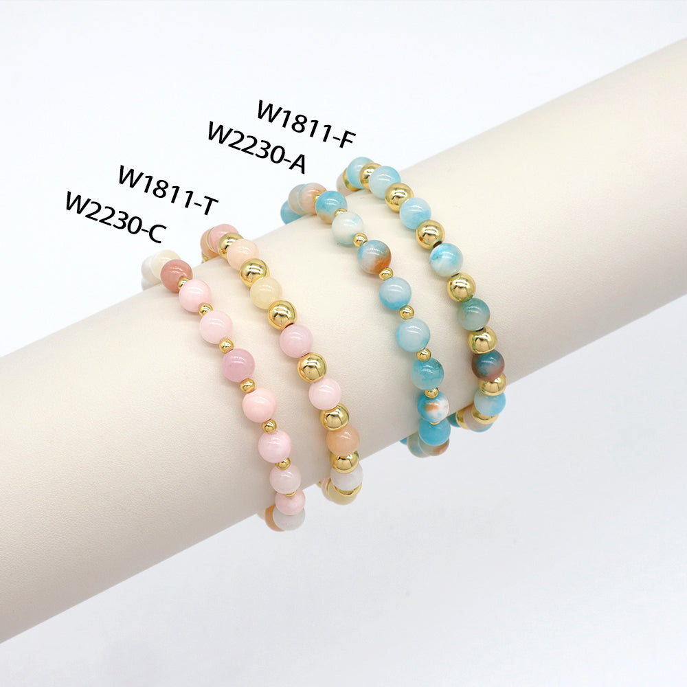 Handmade Customizable Natural Stone Beads Bracelet