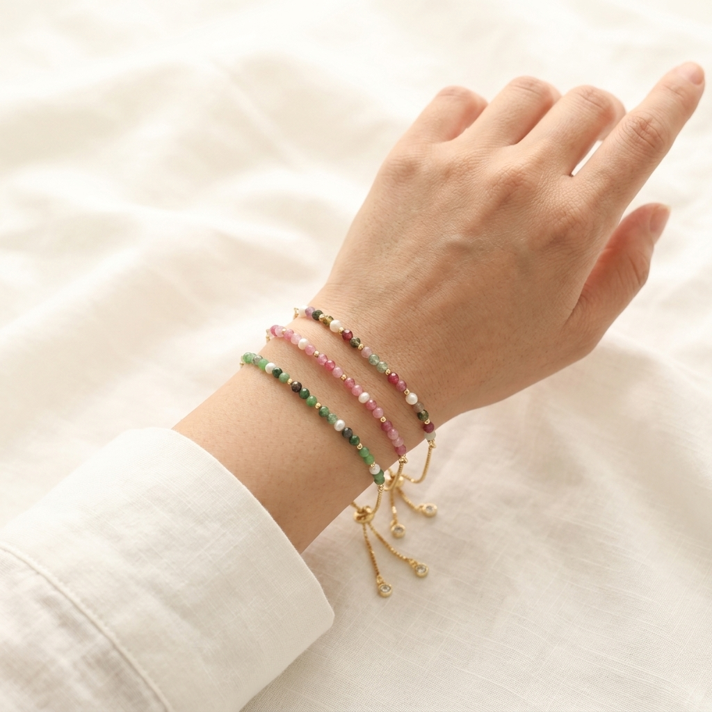 Handmade Customizable Natural Stone Bracelet With Fresh Water Pearl