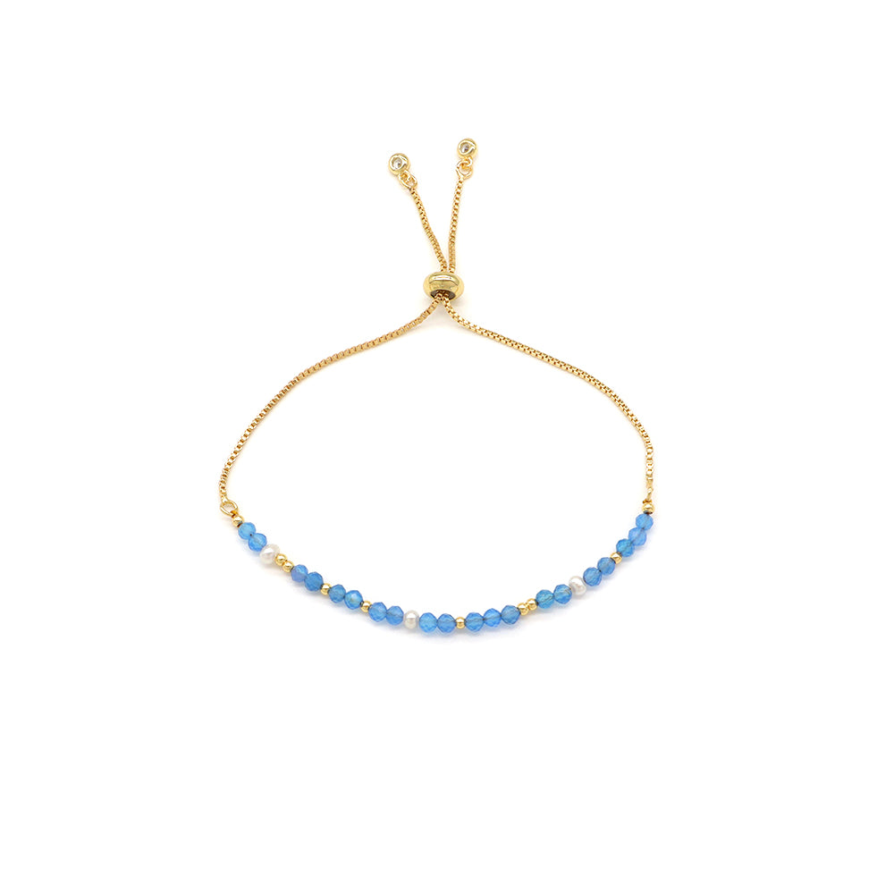 Handmade Customizable Natural Stone Bracelet With Fresh Water Pearl