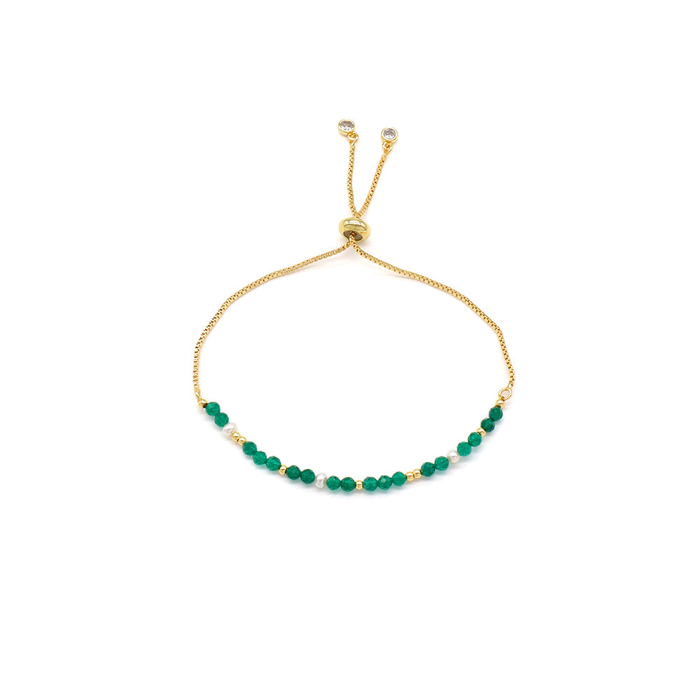 Handmade Customizable Natural Stone Bracelet With Fresh Water Pearl