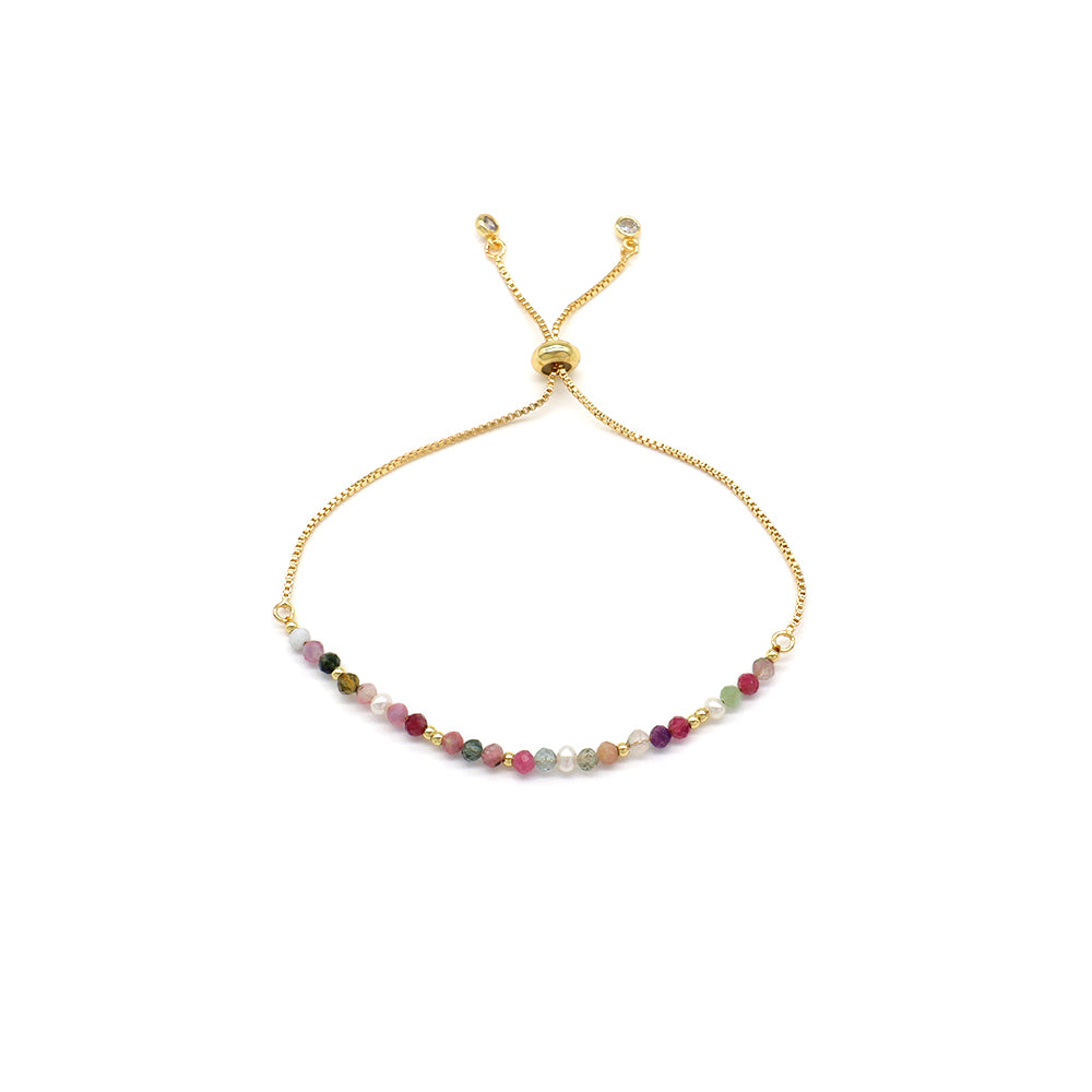 Handmade Customizable Natural Stone Bracelet With Fresh Water Pearl