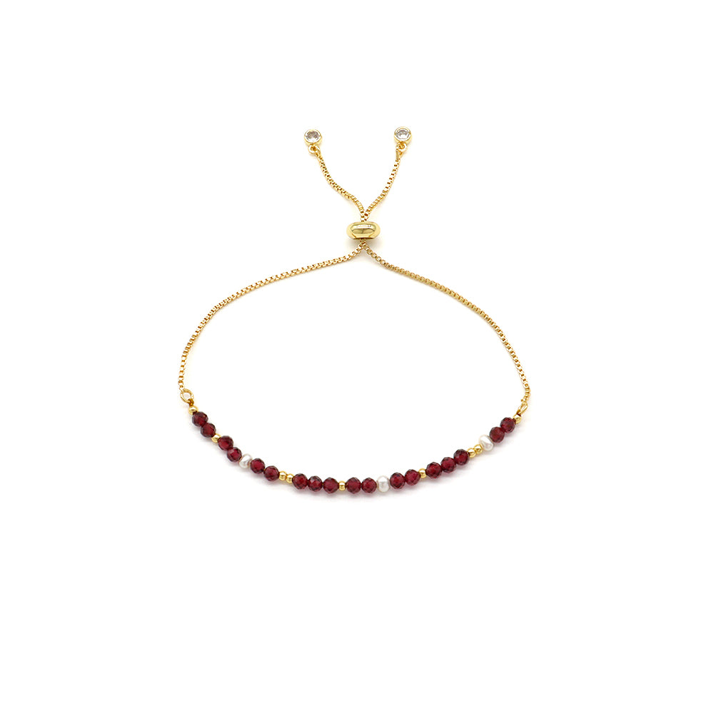 Handmade Customizable Natural Stone Bracelet With Fresh Water Pearl