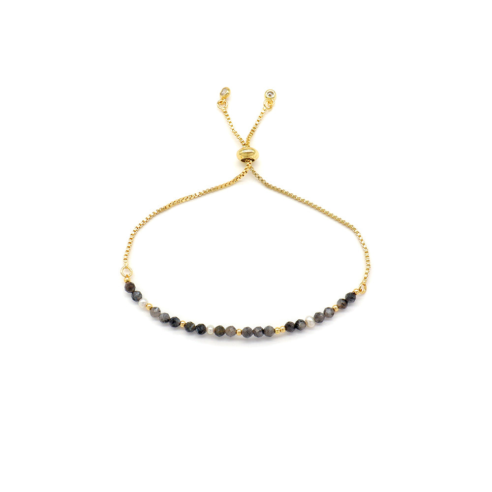 Handmade Customizable Natural Stone Bracelet With Fresh Water Pearl