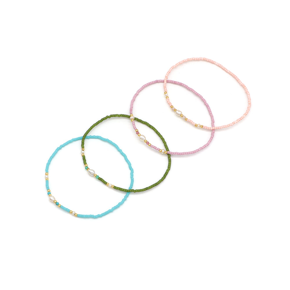 Handmade Customizable Natural Stone Miyuki Beads Bracelet With Fresh Water Pearl