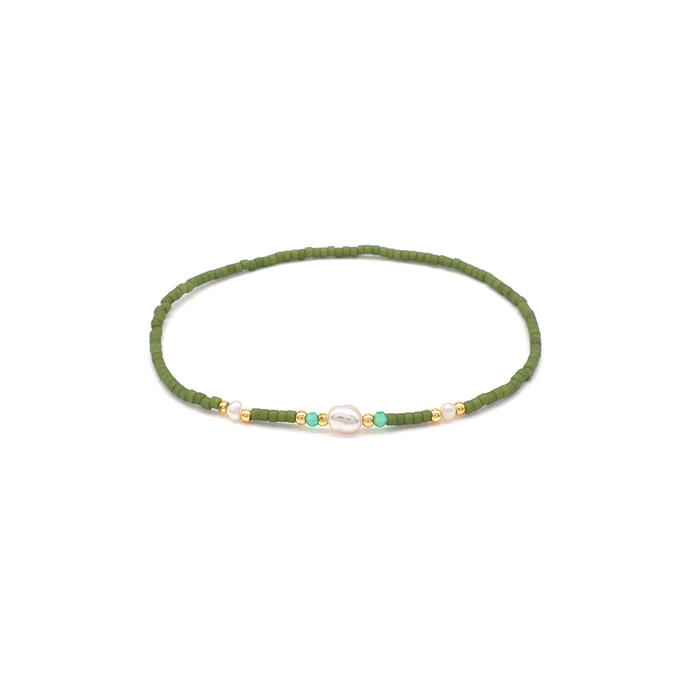 Handmade Customizable Natural Stone Miyuki Beads Bracelet With Fresh Water Pearl