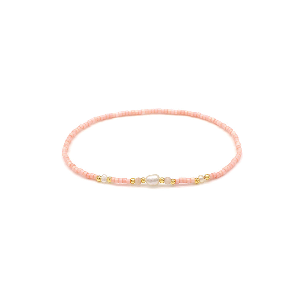 Handmade Customizable Natural Stone Miyuki Beads Bracelet With Fresh Water Pearl