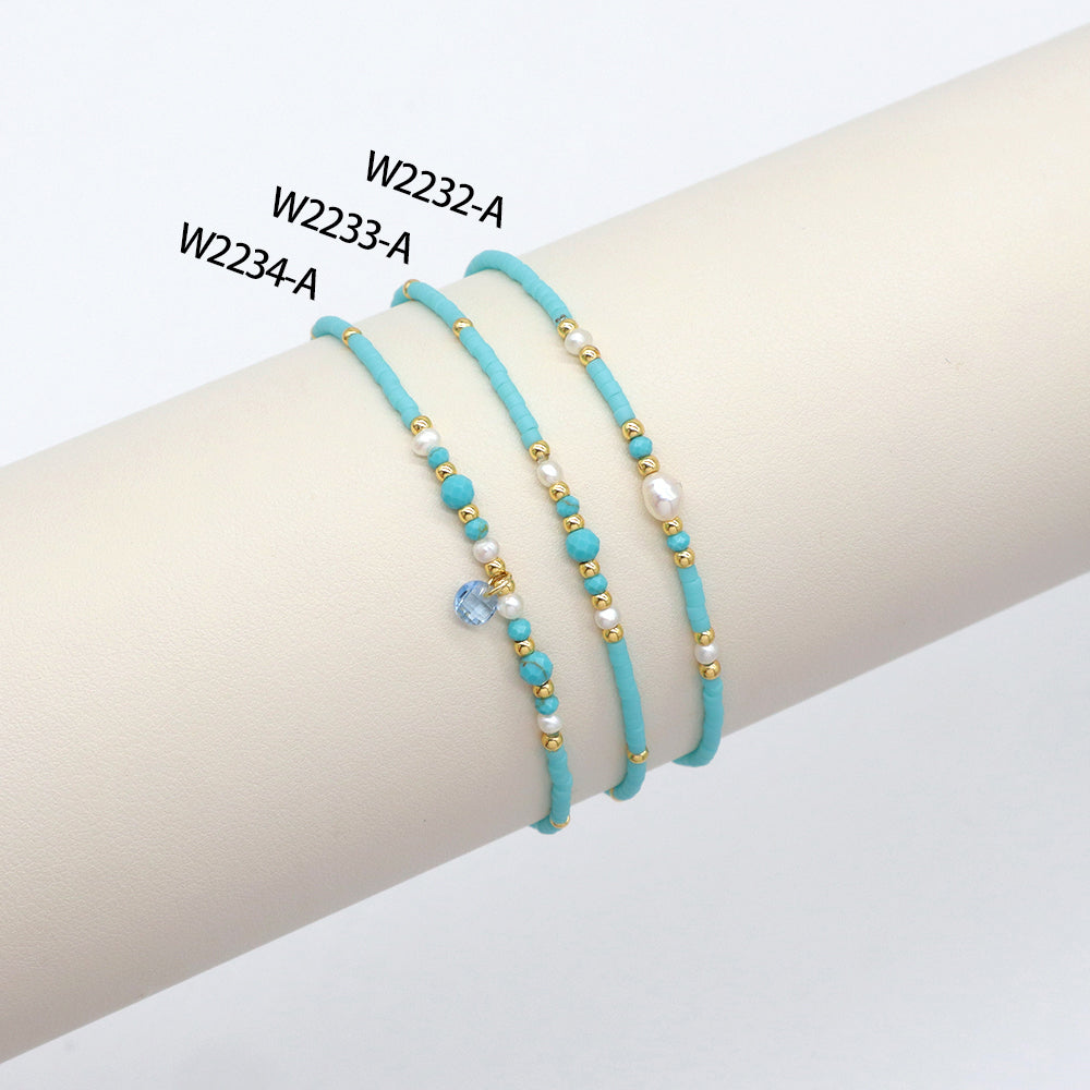 Handmade Customizable Natural Stone Miyuki Beads Bracelet With Fresh Water Pearl