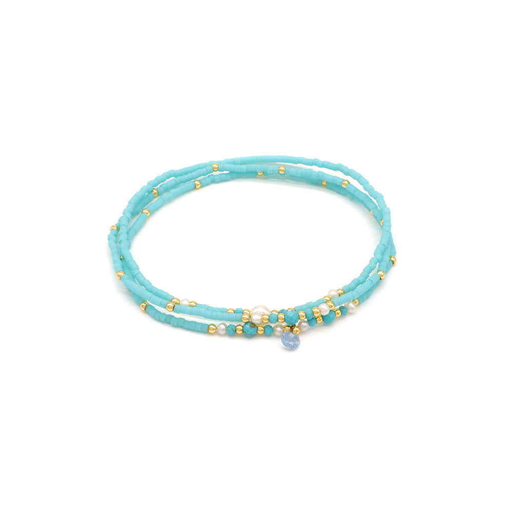 Handmade Customizable Natural Stone Miyuki Beads Bracelet With Fresh Water Pearl