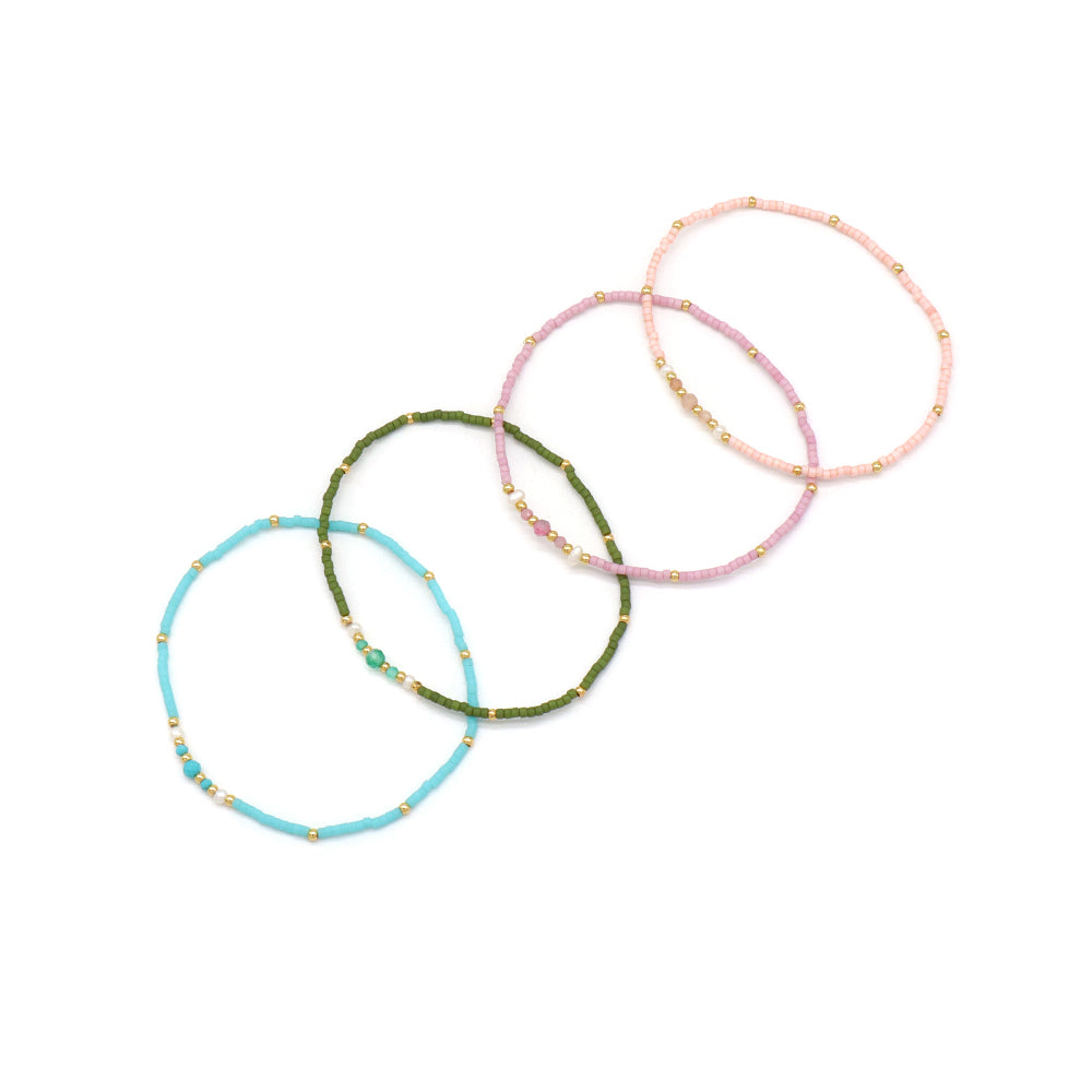 Handmade Customizable Natural Stone Miyuki Beads Bracelet With Fresh Water Pearl