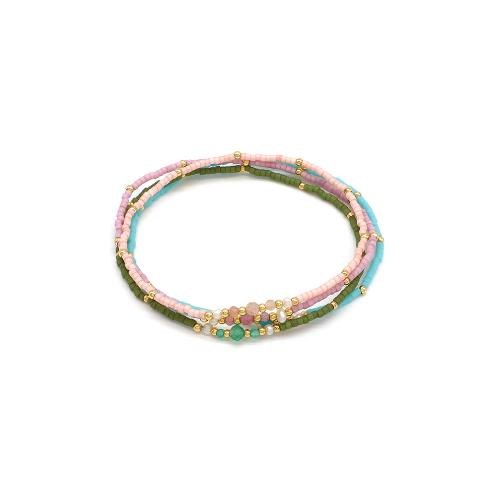 Handmade Customizable Natural Stone Miyuki Beads Bracelet With Fresh Water Pearl