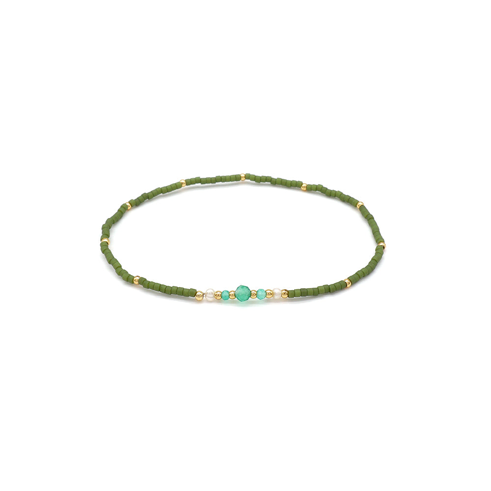 Handmade Customizable Natural Stone Miyuki Beads Bracelet With Fresh Water Pearl