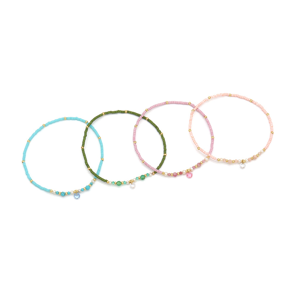 Handmade Customizable Natural Stone Miyuki Beads Bracelet With Fresh Water Pearl