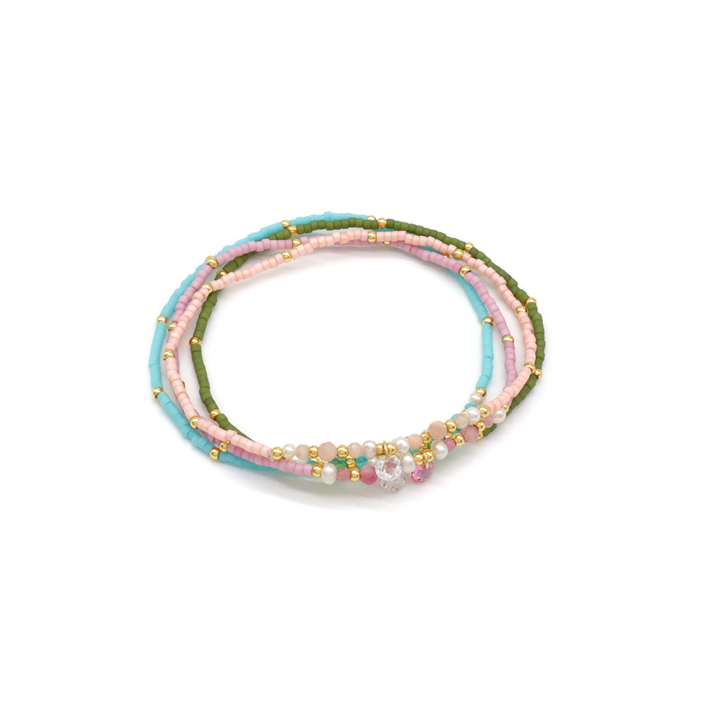 Handmade Customizable Natural Stone Miyuki Beads Bracelet With Fresh Water Pearl