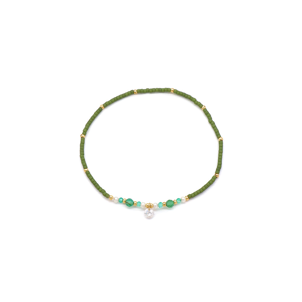 Handmade Customizable Natural Stone Miyuki Beads Bracelet With Fresh Water Pearl