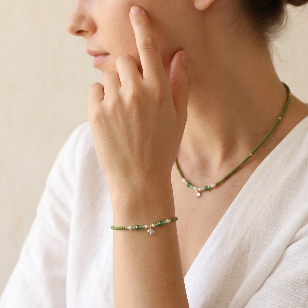 Handmade Customizable Miyuki Beads Necklace With Fresh Water Pearl