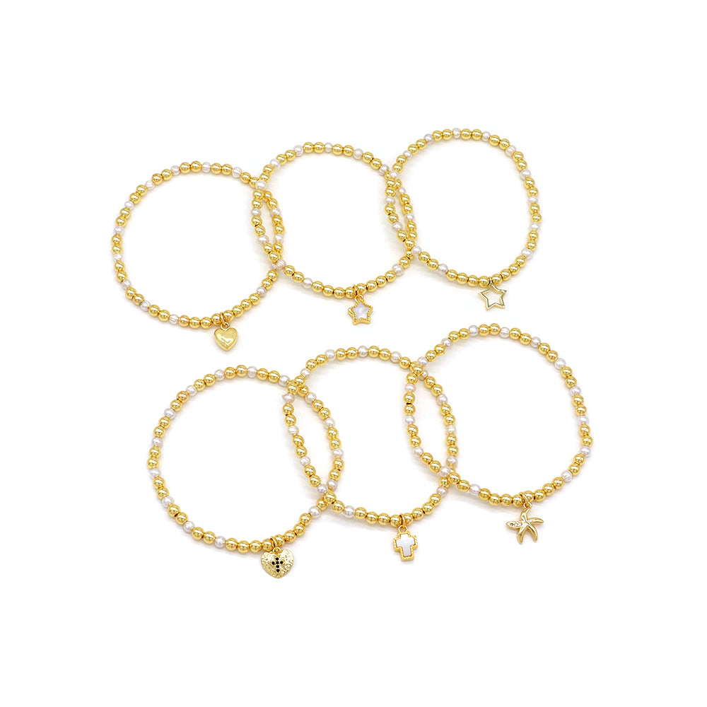 Handmade Customizable Brass Bracelet With Fresh Water Pearl