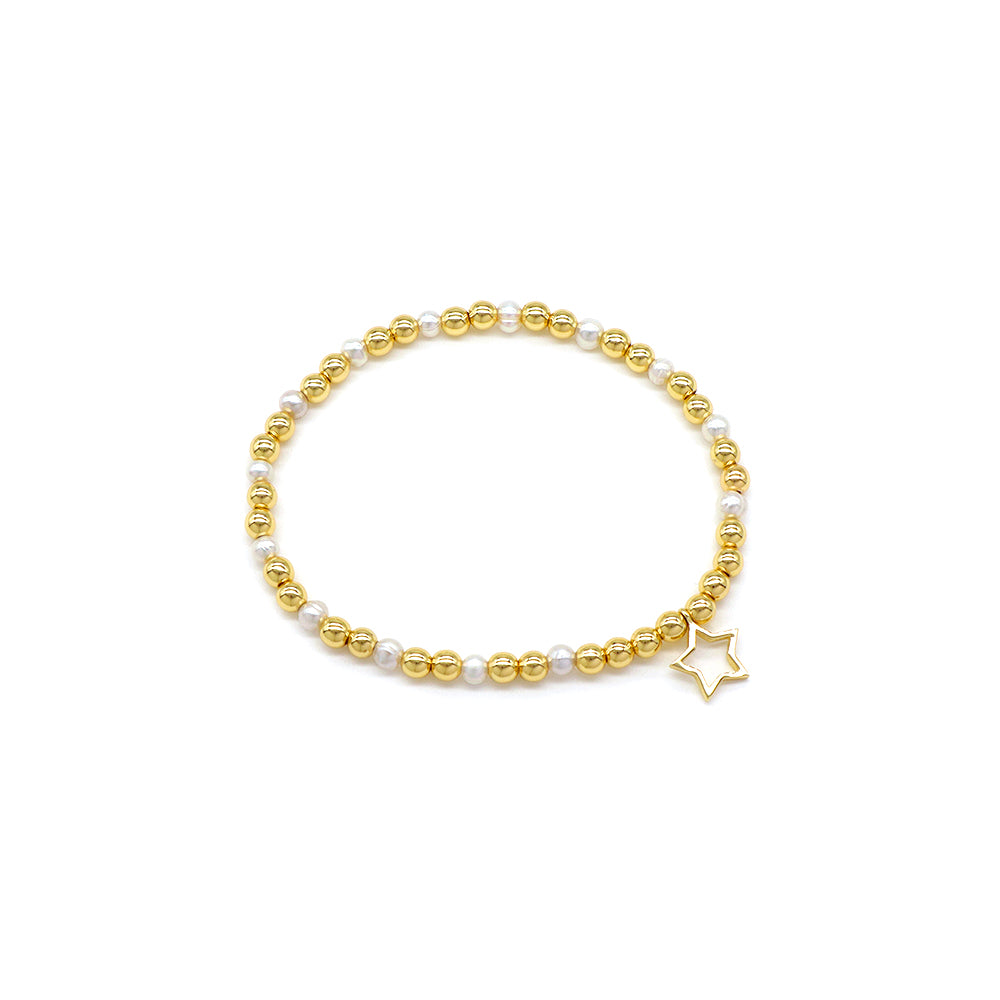 Handmade Customizable Brass Bracelet With Fresh Water Pearl