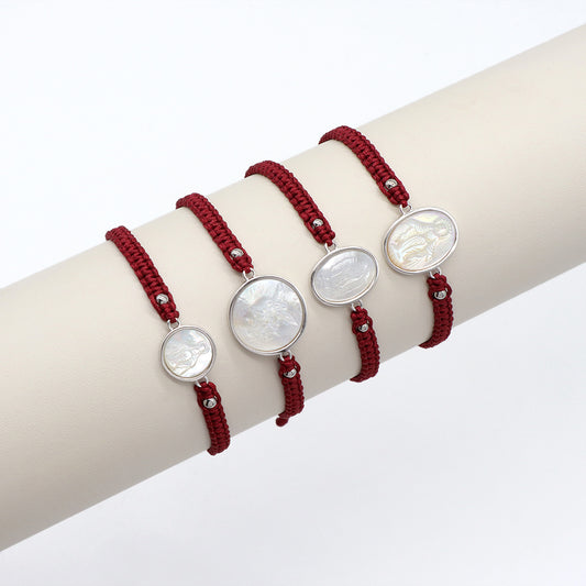 Handmade Customizable 925 silver Charm Bracelet With Cotton Wire