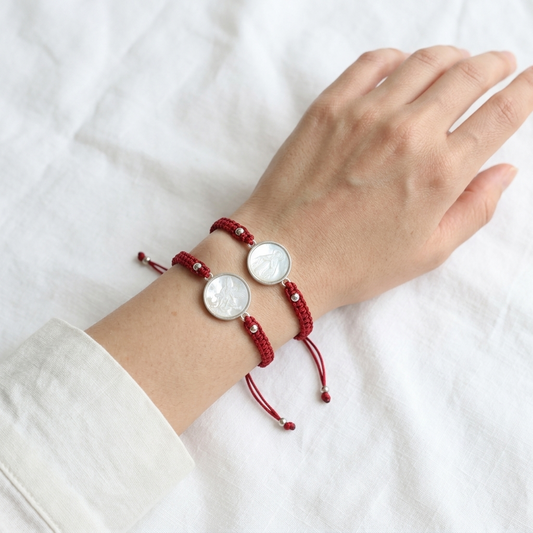 Handmade Customizable 925 silver Charm Bracelet With Cotton Wire