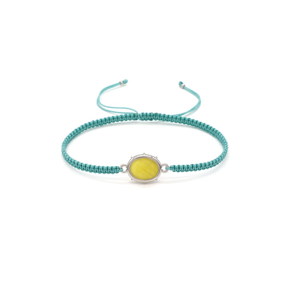 Handmade Customizable Natural Stone Charm Bracelet With Cotton Wire