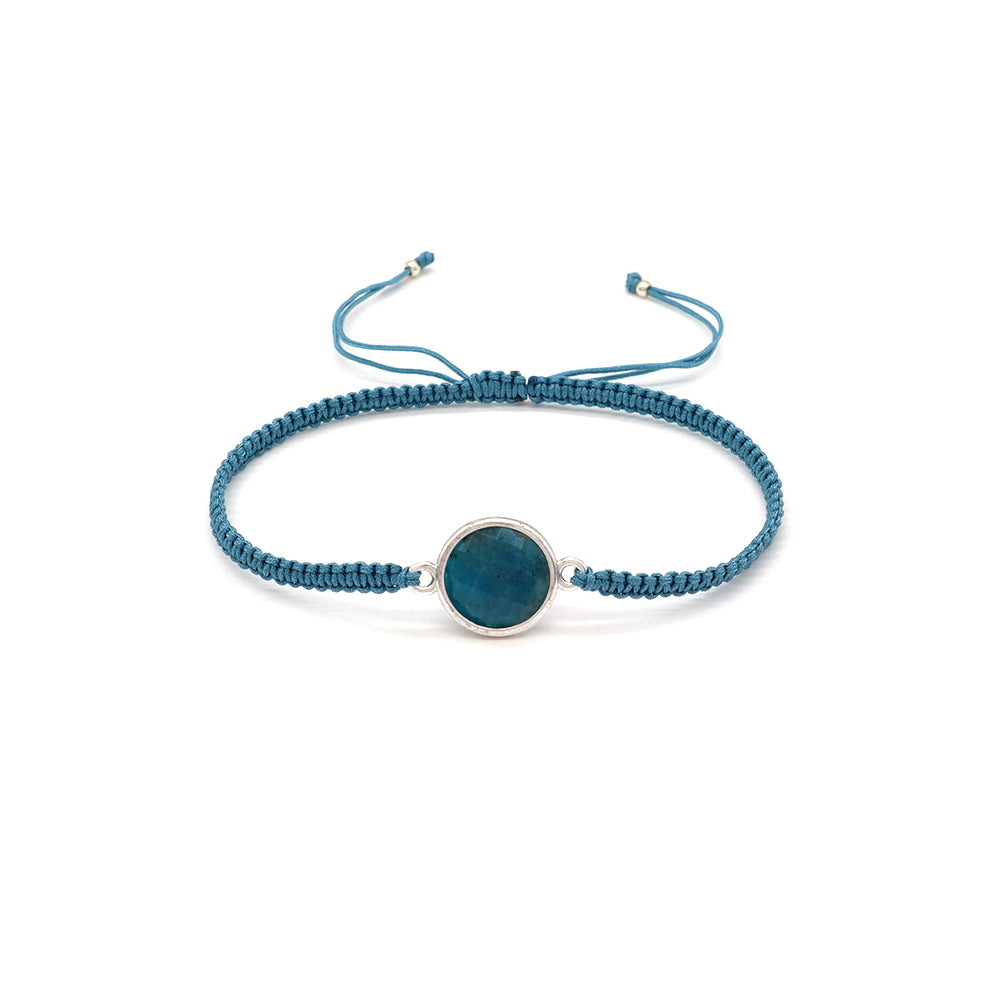 Handmade Customizable Natural Stone Charm Bracelet With Cotton Wire