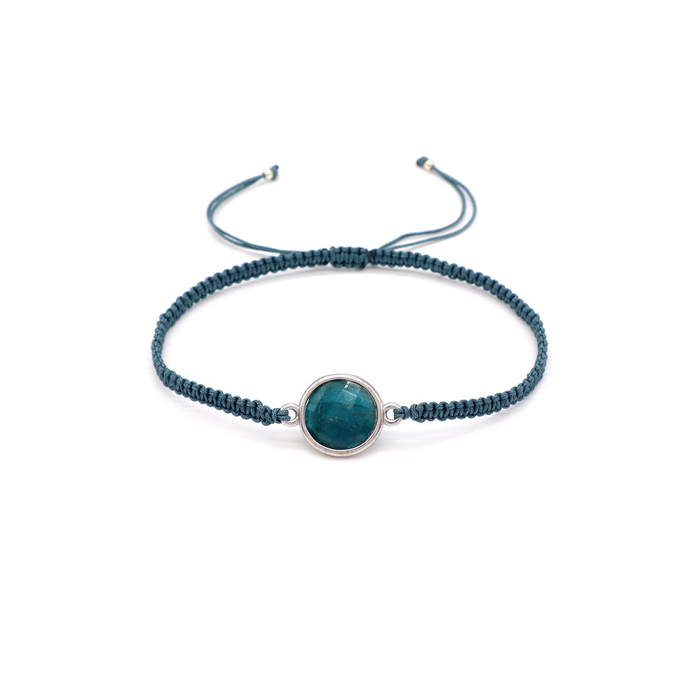 Handmade Customizable Natural Stone Charm Bracelet With Cotton Wire