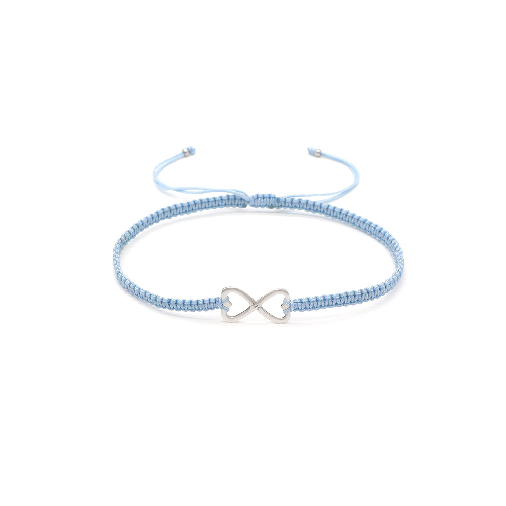 Handmade Customizable 925 Sterling Silver Charm Cotton Thread Weave Bracelet