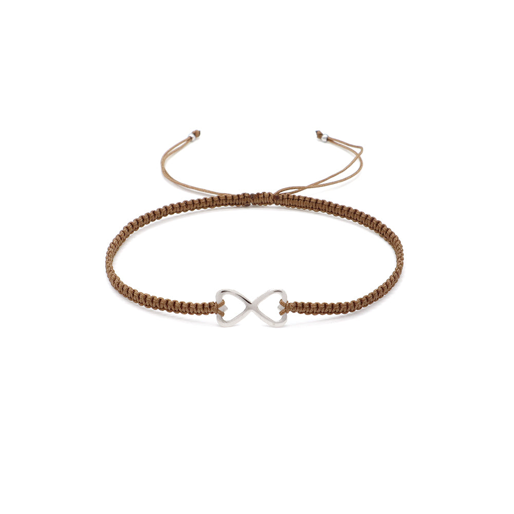 Handmade Customizable 925 Sterling Silver Charm Cotton Thread Weave Bracelet