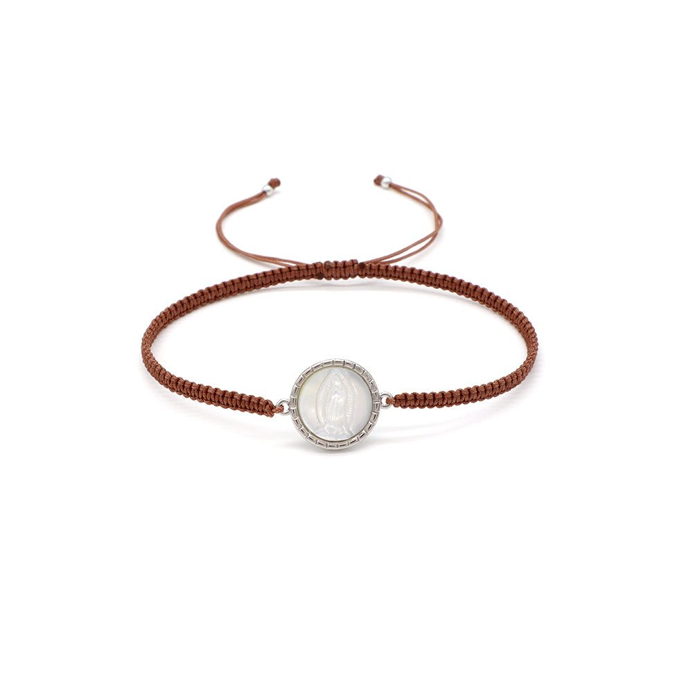 Handmade Customizable Brass Charm Bracelet With Cotton Wire