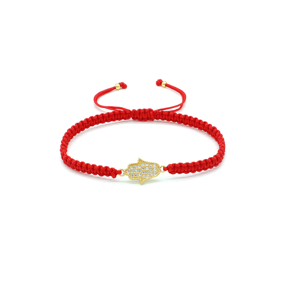 Handmade Customizable Brass Charm Bracelet With Cotton Wire