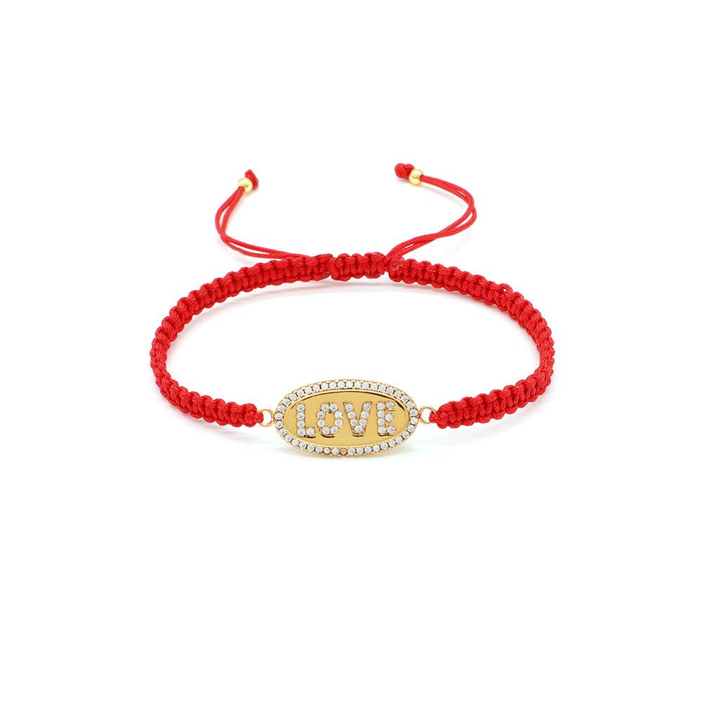 Handmade Customizable Brass Charm Bracelet With Cotton Wire