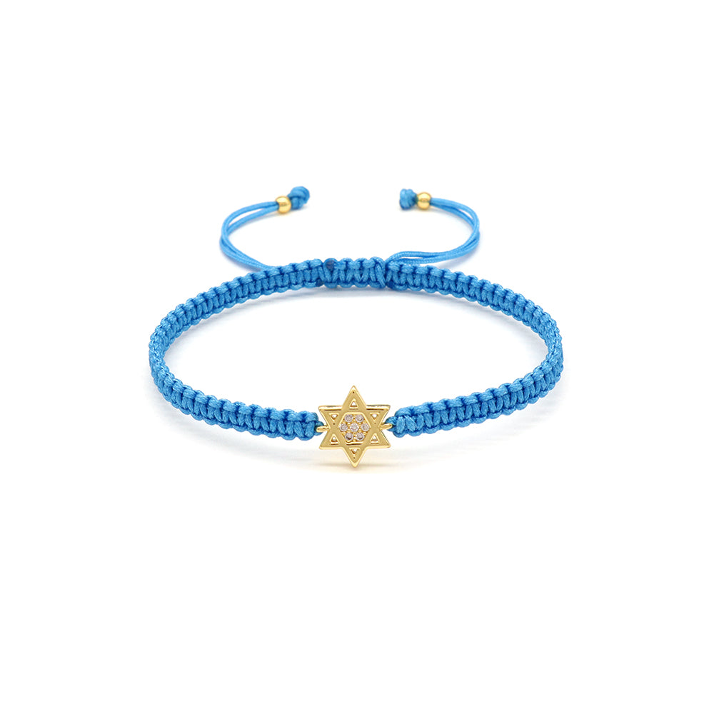 Handmade Customizable Brass Charm Bracelet With Cotton Wire