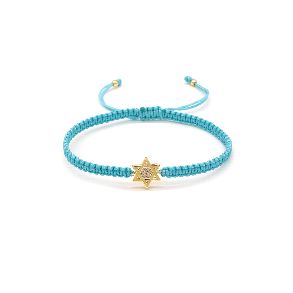 Handmade Customizable Brass Charm Bracelet With Cotton Wire