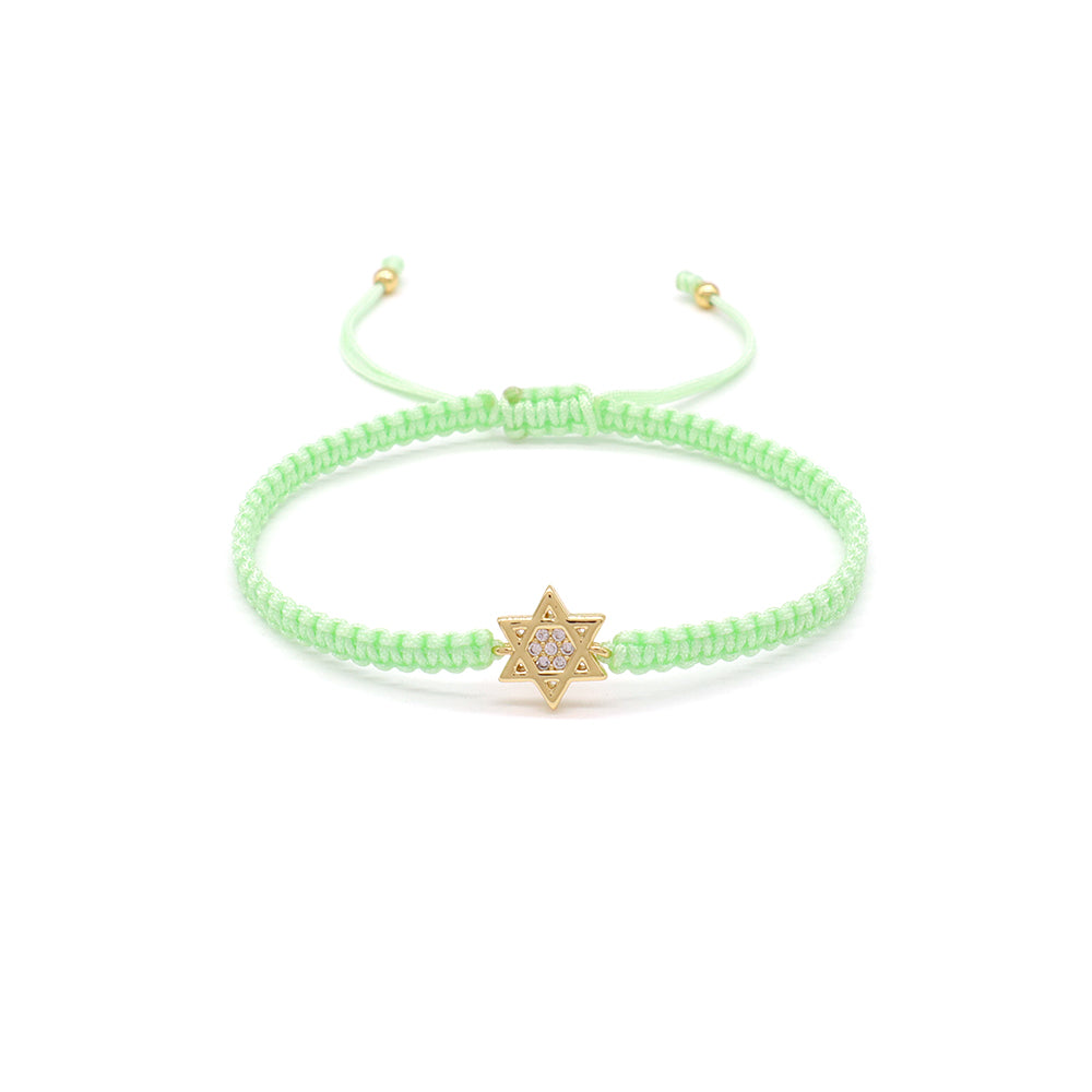 Handmade Customizable Brass Charm Bracelet With Cotton Wire