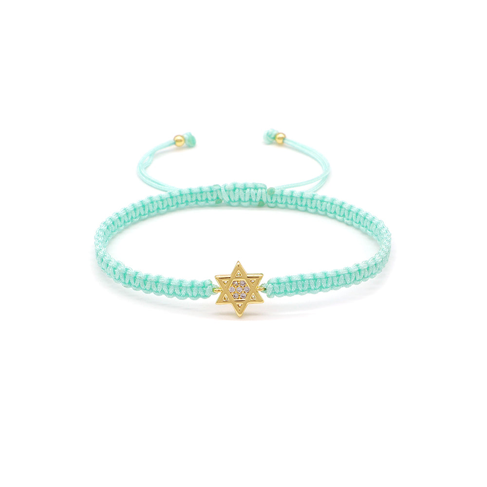 Handmade Customizable Brass Charm Bracelet With Cotton Wire