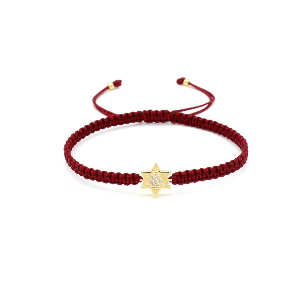 Handmade Customizable Brass Charm Bracelet With Cotton Wire