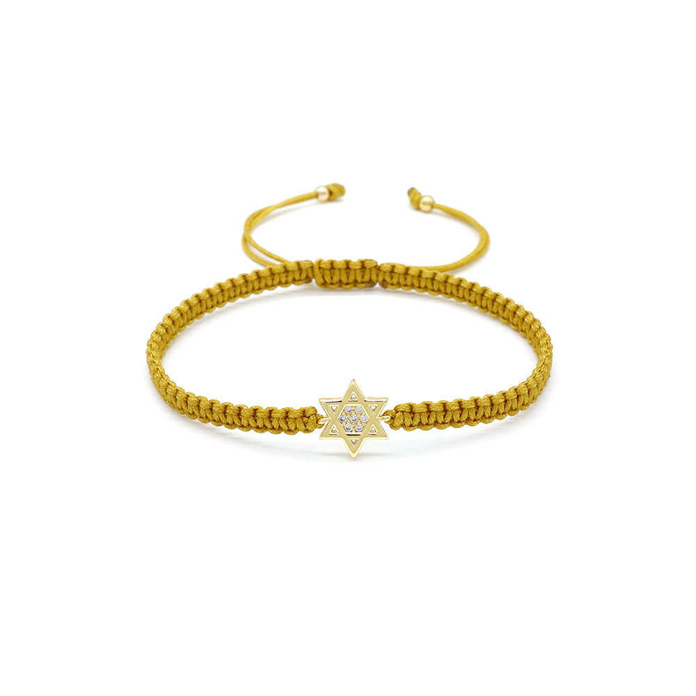 Handmade Customizable Brass Charm Bracelet With Cotton Wire