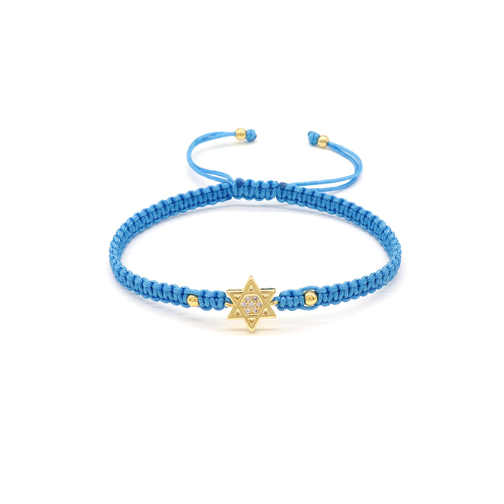 Handmade Customizable Brass Charm Bracelet With Cotton Wire