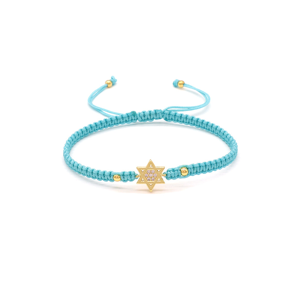 Handmade Customizable Brass Charm Bracelet With Cotton Wire