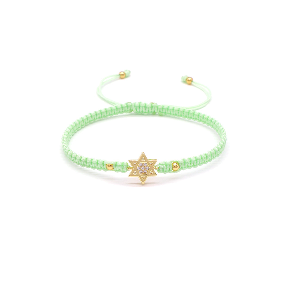 Handmade Customizable Brass Charm Bracelet With Cotton Wire