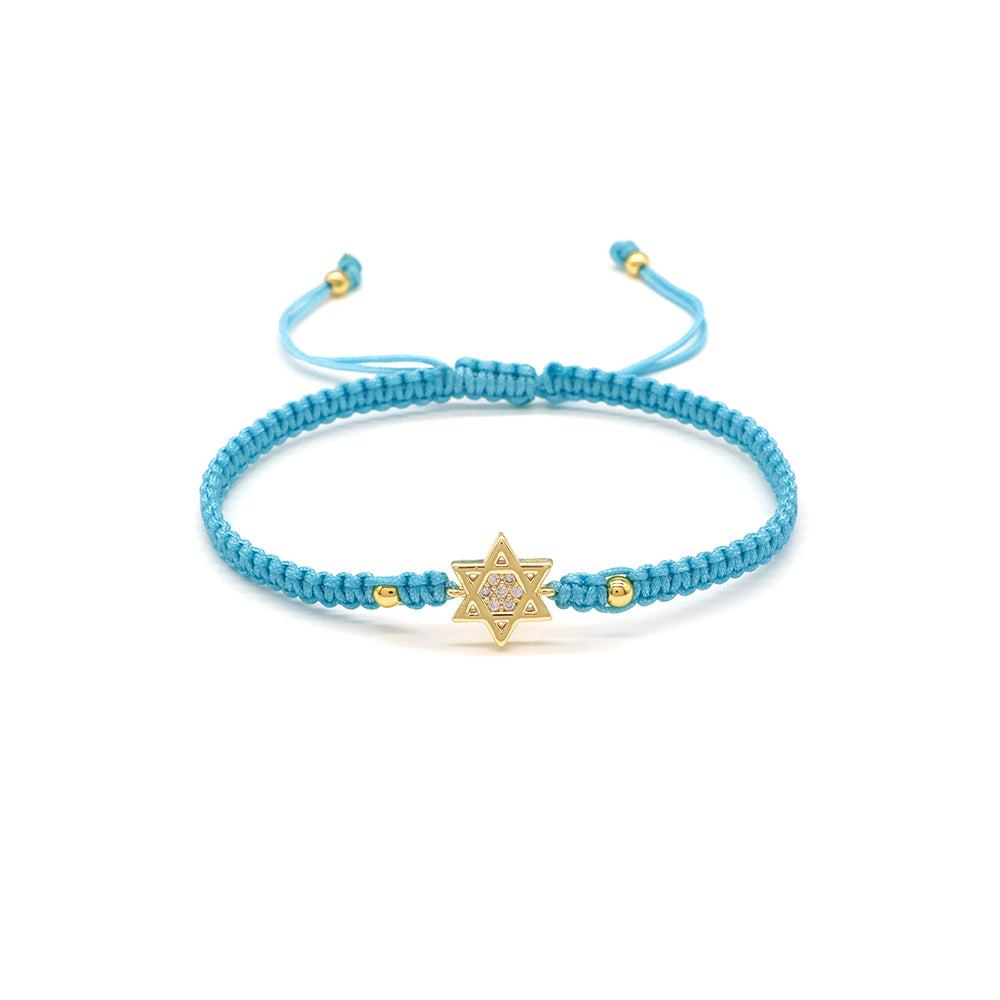 Handmade Customizable Brass Charm Bracelet With Cotton Wire