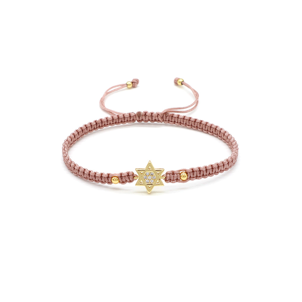 Handmade Customizable Brass Charm Bracelet With Cotton Wire