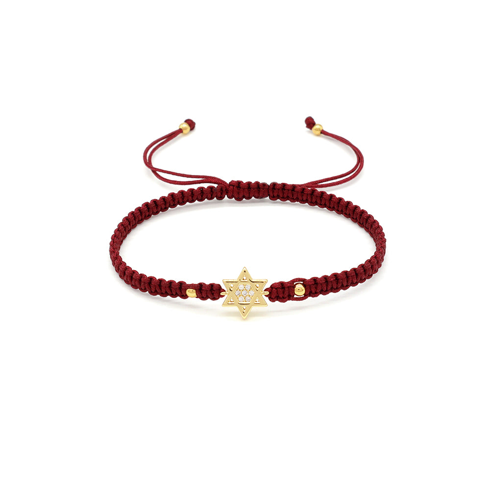 Handmade Customizable Brass Charm Bracelet With Cotton Wire