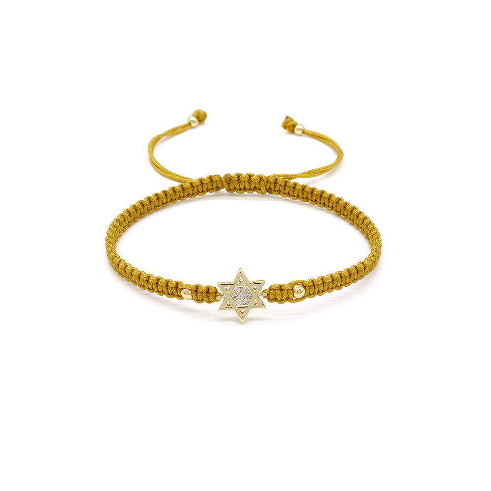 Handmade Customizable Brass Charm Bracelet With Cotton Wire