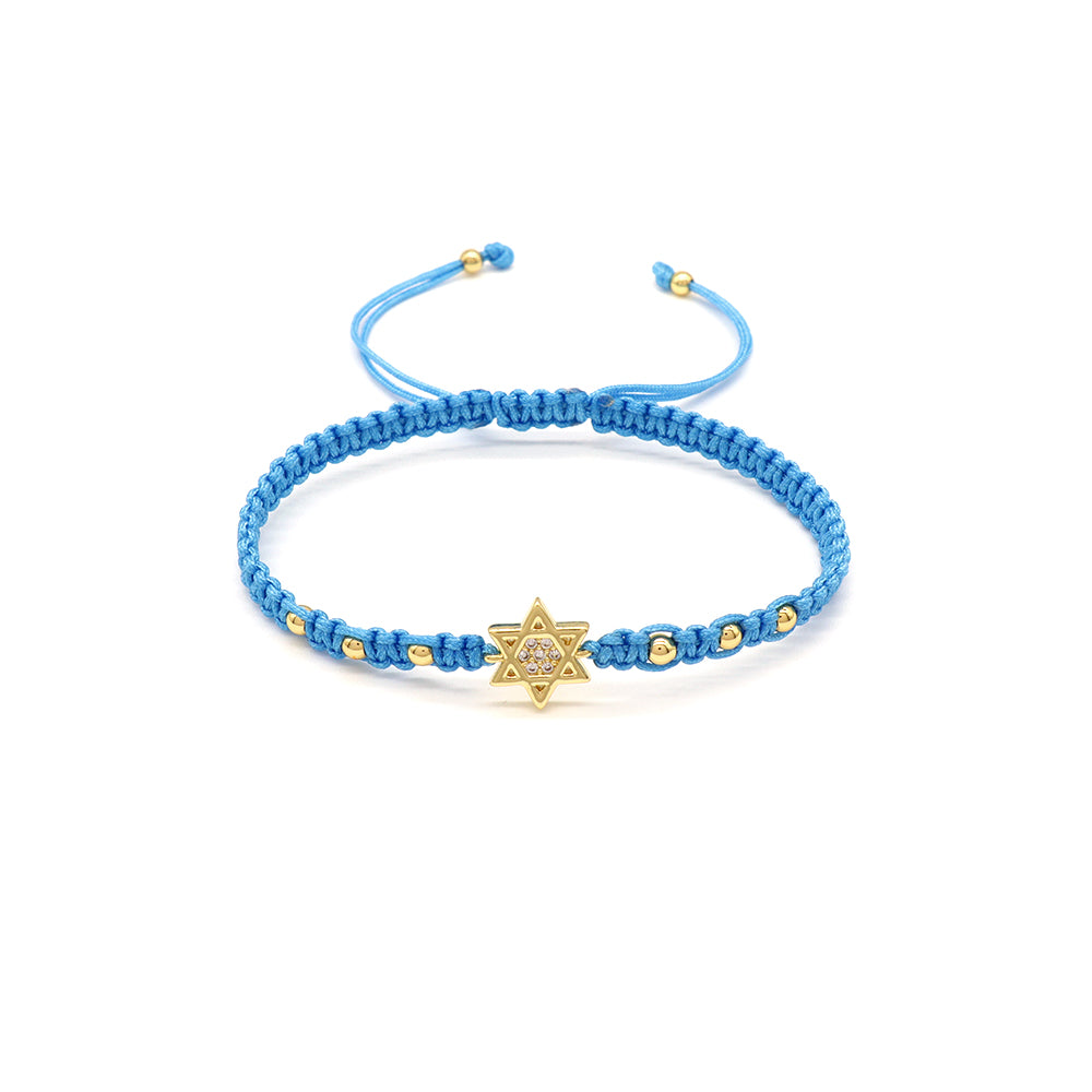 Handmade Customizable Brass Charm Bracelet With Cotton Wire