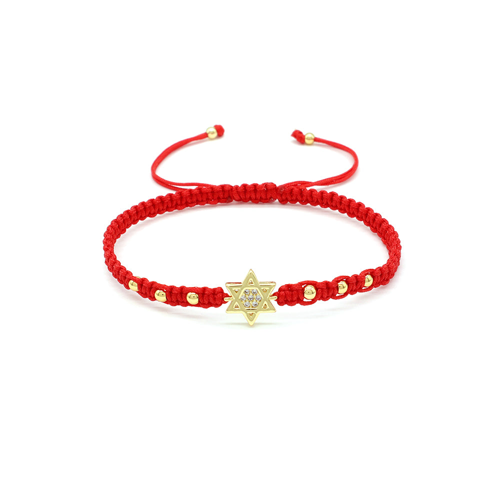 Handmade Customizable Brass Charm Bracelet With Cotton Wire