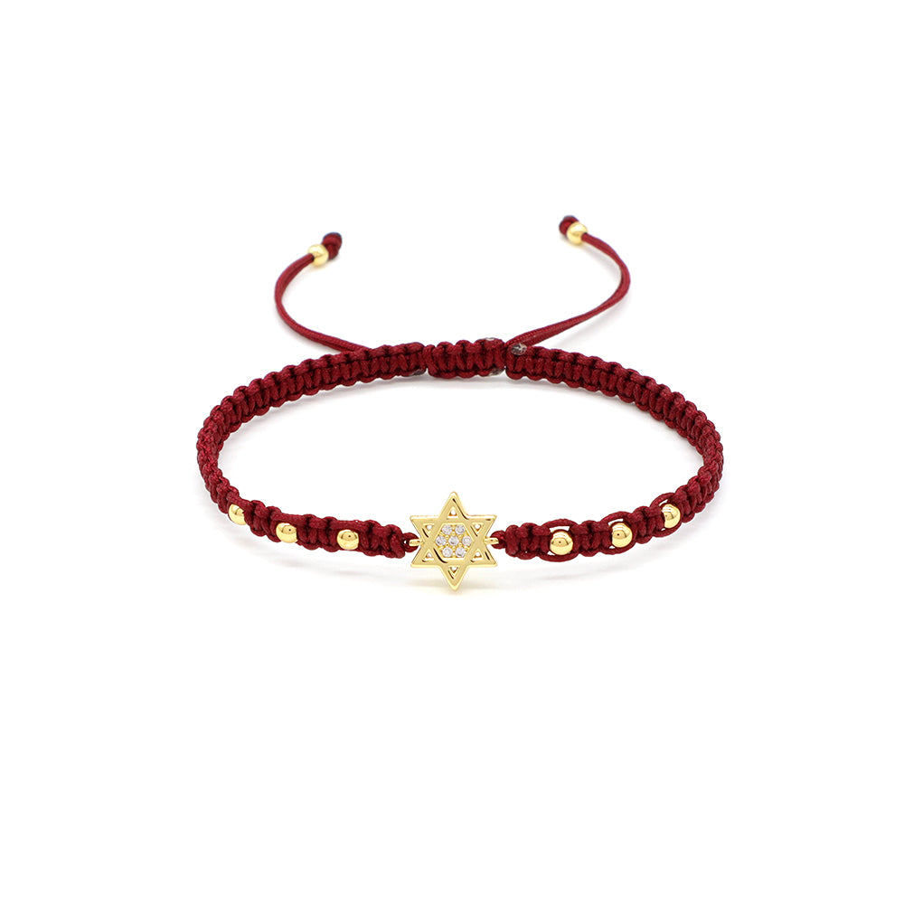Handmade Customizable Brass Charm Bracelet With Cotton Wire