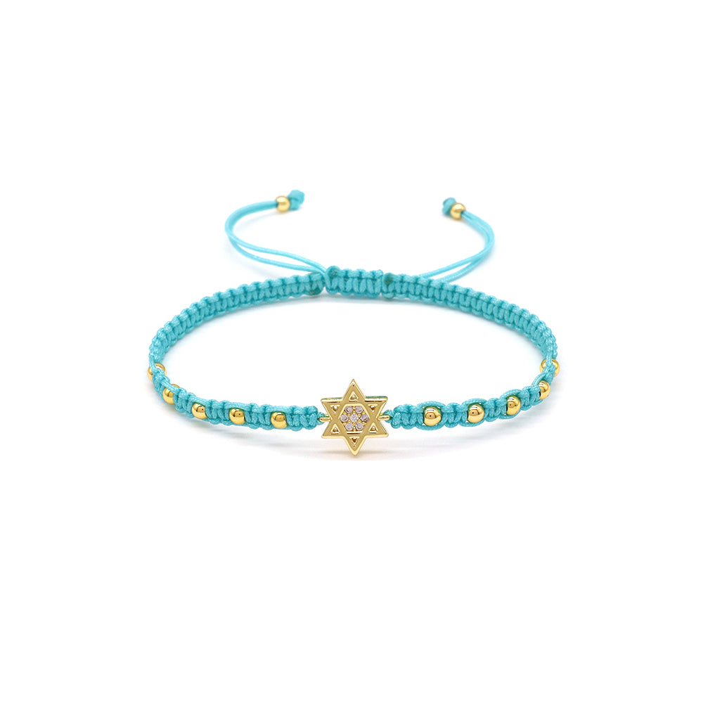 Handmade Customizable Brass Charm Bracelet With Cotton Wire